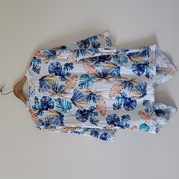 Chico's Palm Print Embroidered Open Front Kimono Size Medium - Picture 4 of 8